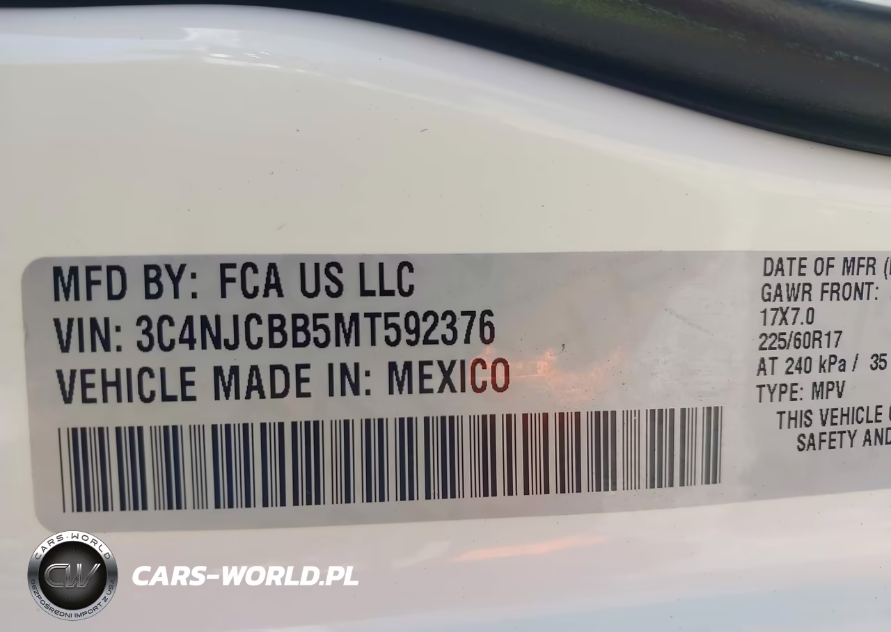 2021 Jeep Compass Latitude Fwd VIN:3C4NJCBB5MT592376 - 9