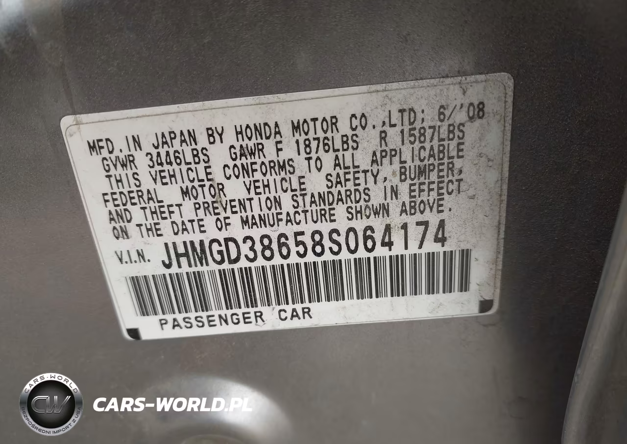 2008 Honda Fit Sport VIN:JHMGD38658S064174 - 9