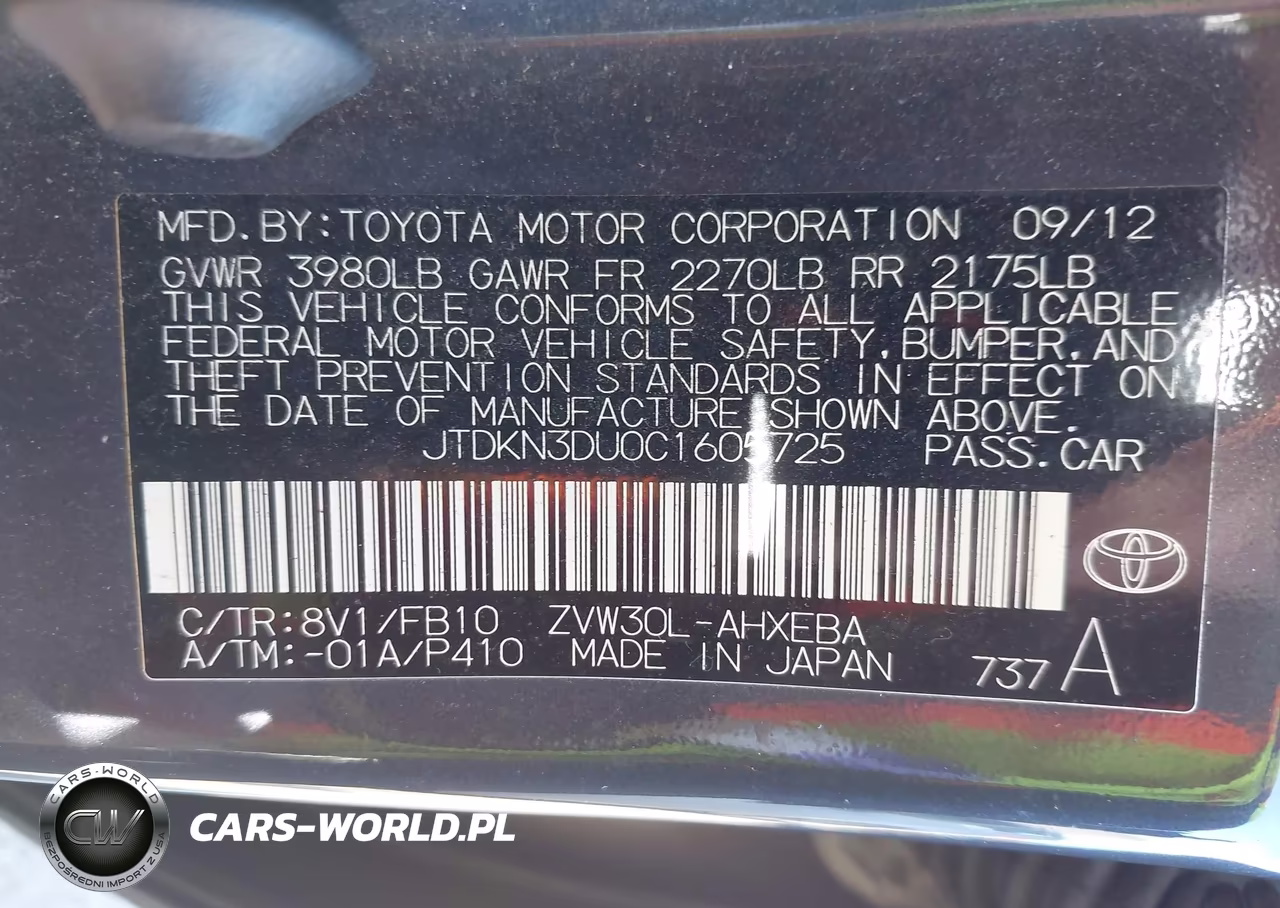 2012 Toyota Prius Five-Four-One-Three-Two VIN:JTDKN3DU0C1605725 - 9