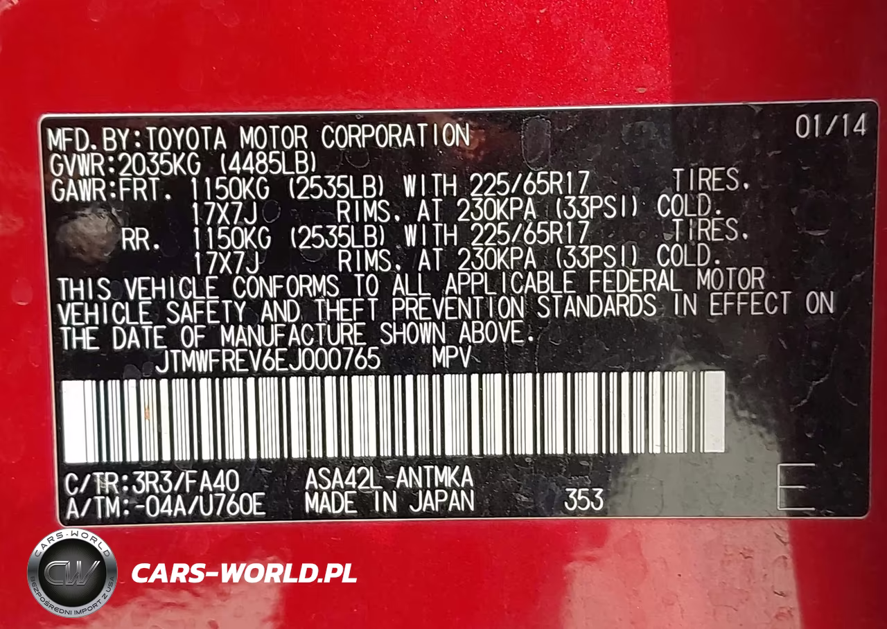 2014 Toyota Rav4 Xle VIN:JTMWFREV6EJ000765 - 9