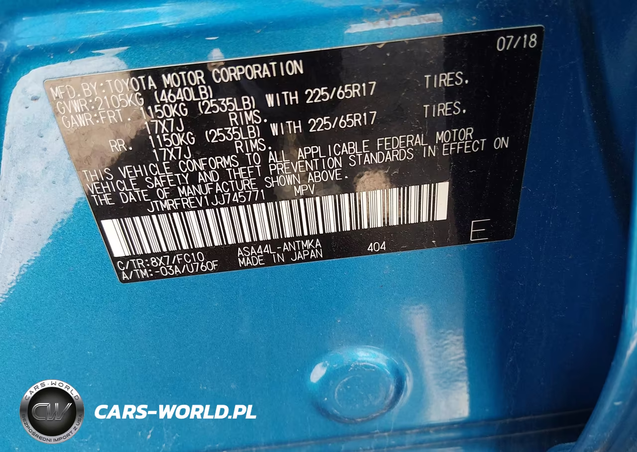 2018 Toyota Rav4 Xle VIN:JTMRFREV1JJ745771 - 9