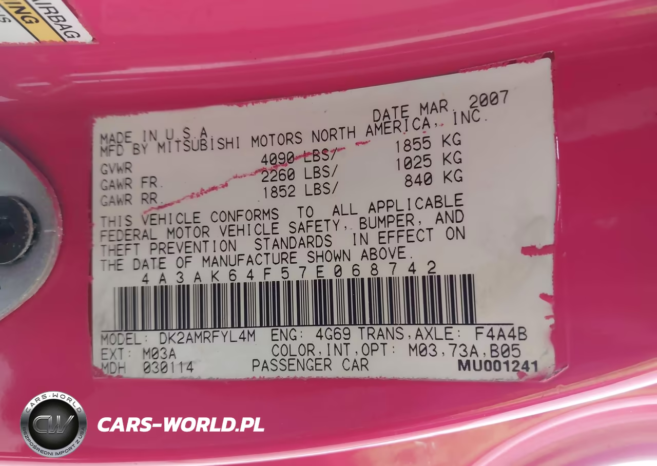 2007 Mitsubishi Eclipse Se VIN:4A3AK64F57E068742 - 9