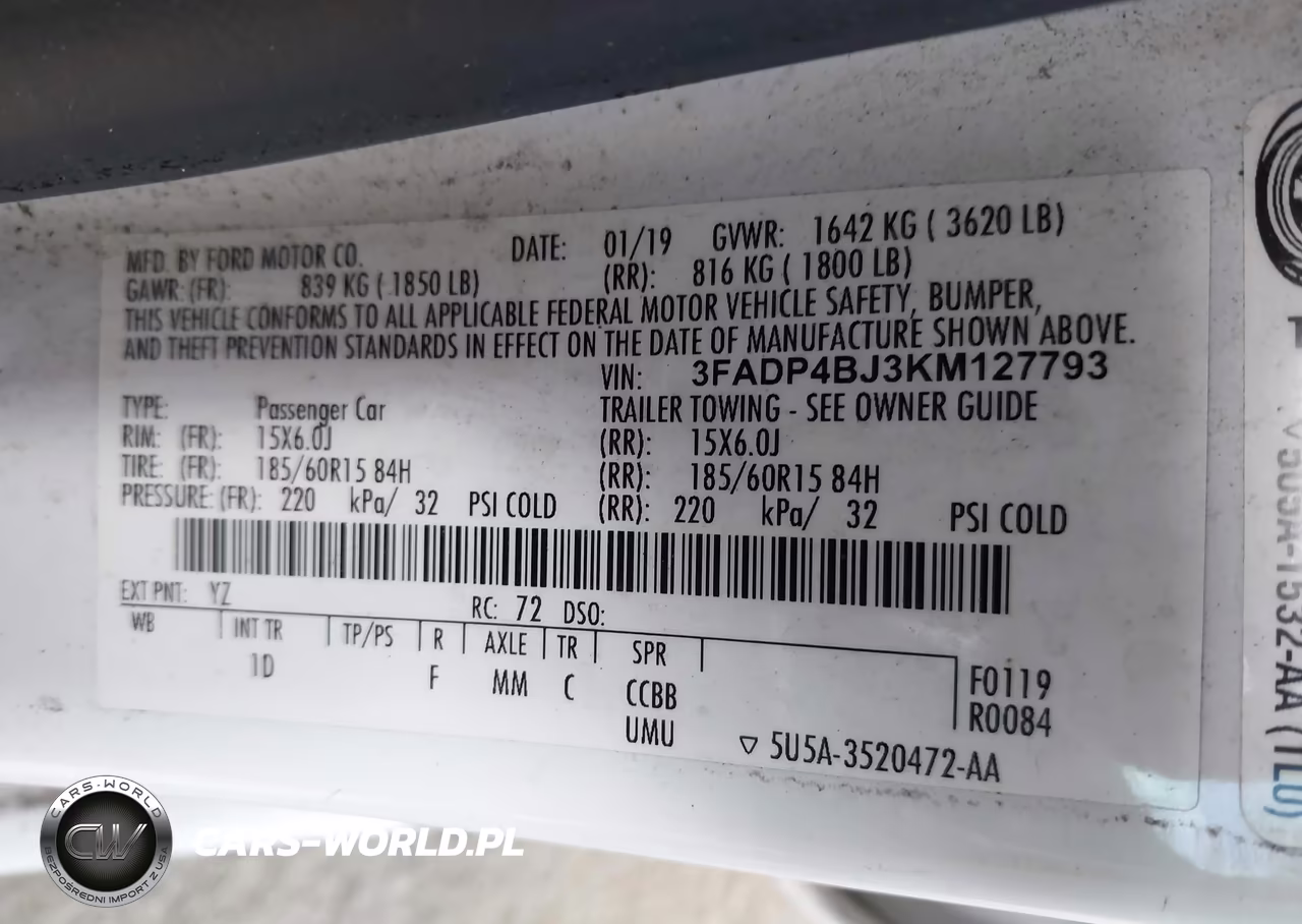 2019 Ford Fiesta Se VIN:3FADP4BJ3KM127793 - 9