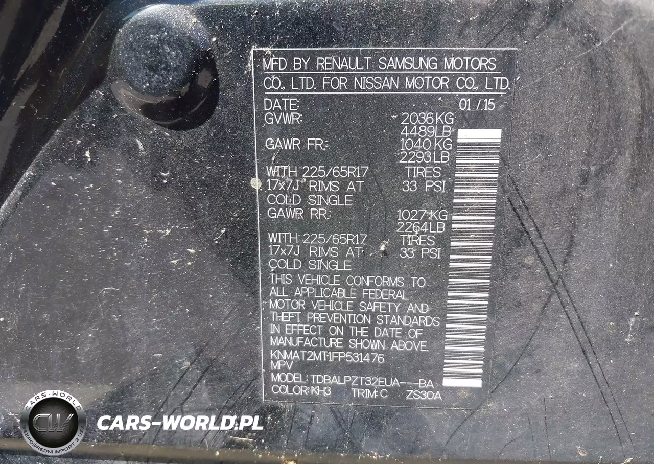 2015 Nissan Rogue S VIN:KNMAT2MT1FP531476 - 9