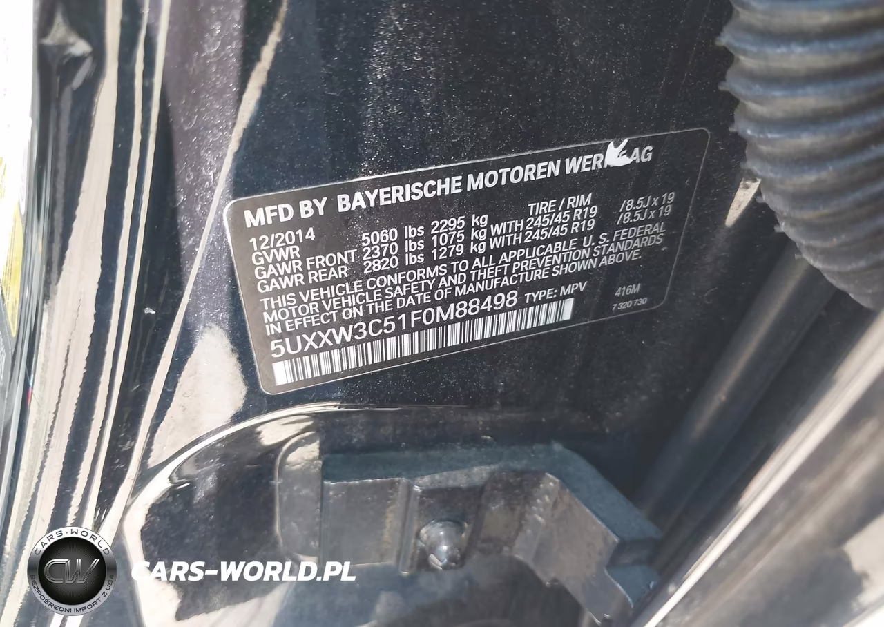 2015 BMW X4 xDrive28I VIN:5UXXW3C51F0M88498 - 9