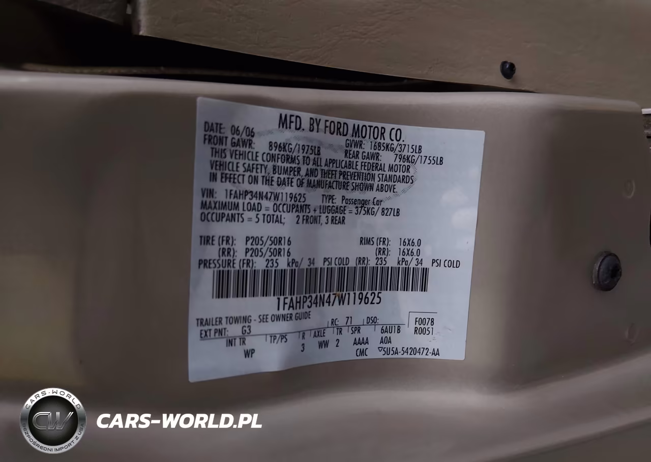 2007 Ford Focus S-Se-Ses VIN:1FAHP34N47W119625 - 9