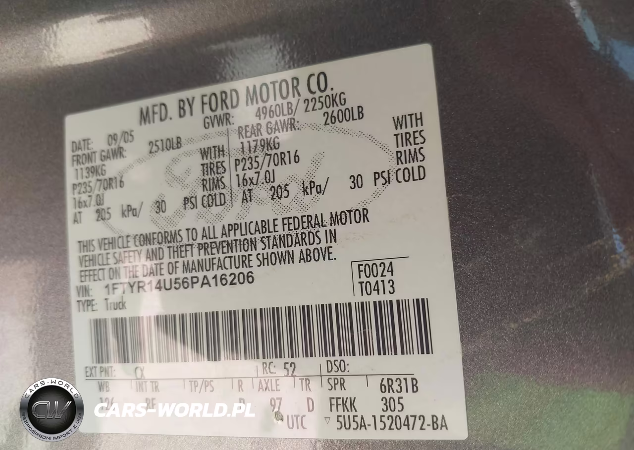 2006 Ford Ranger Sport-Stx-Xl-Xlt VIN:1FTYR14U56PA16206 - 9