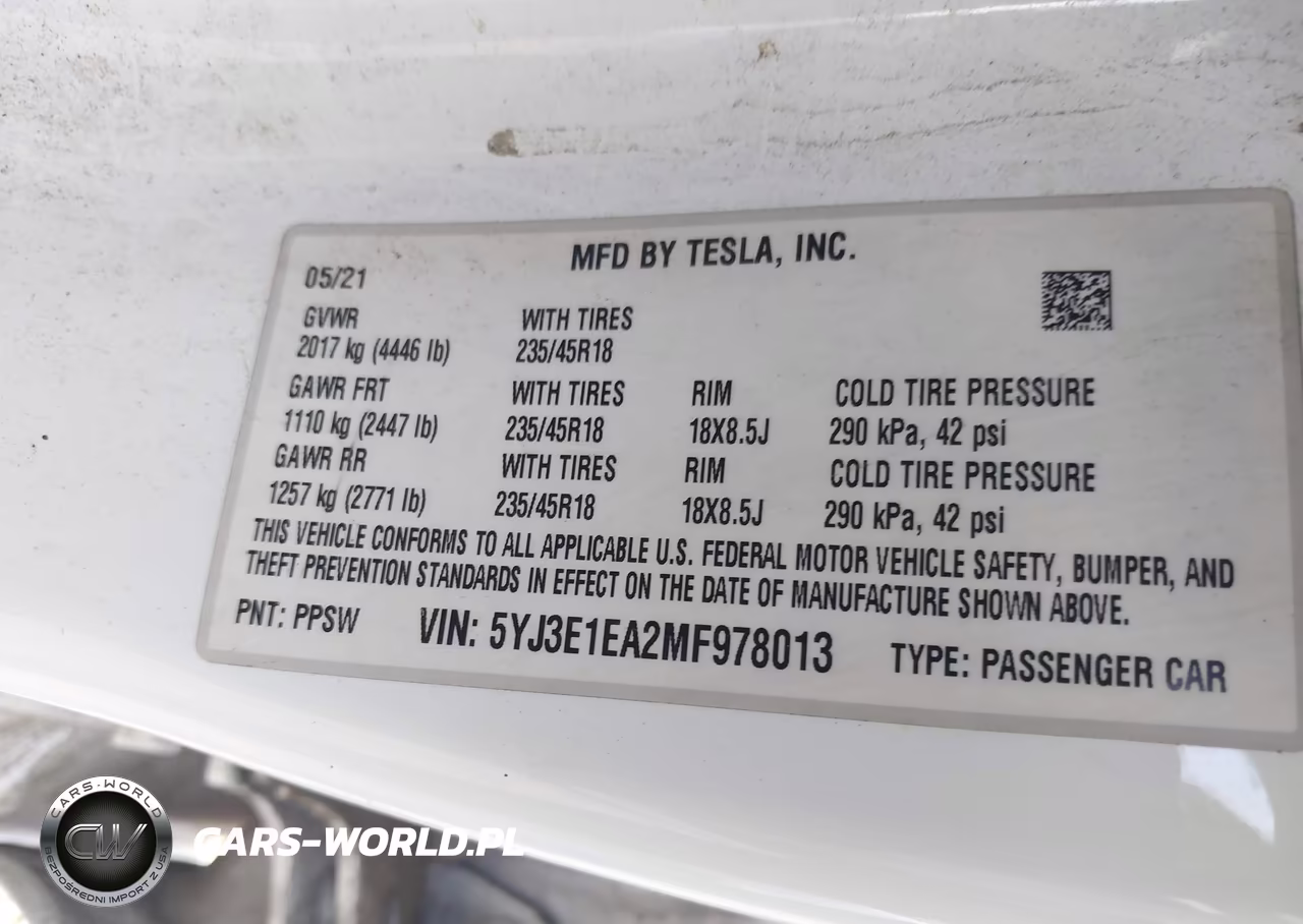 2021 Tesla Model 3 Standard Range Plus Rear-Wheel Drive VIN:5YJ3E1EA2MF978013 - 9