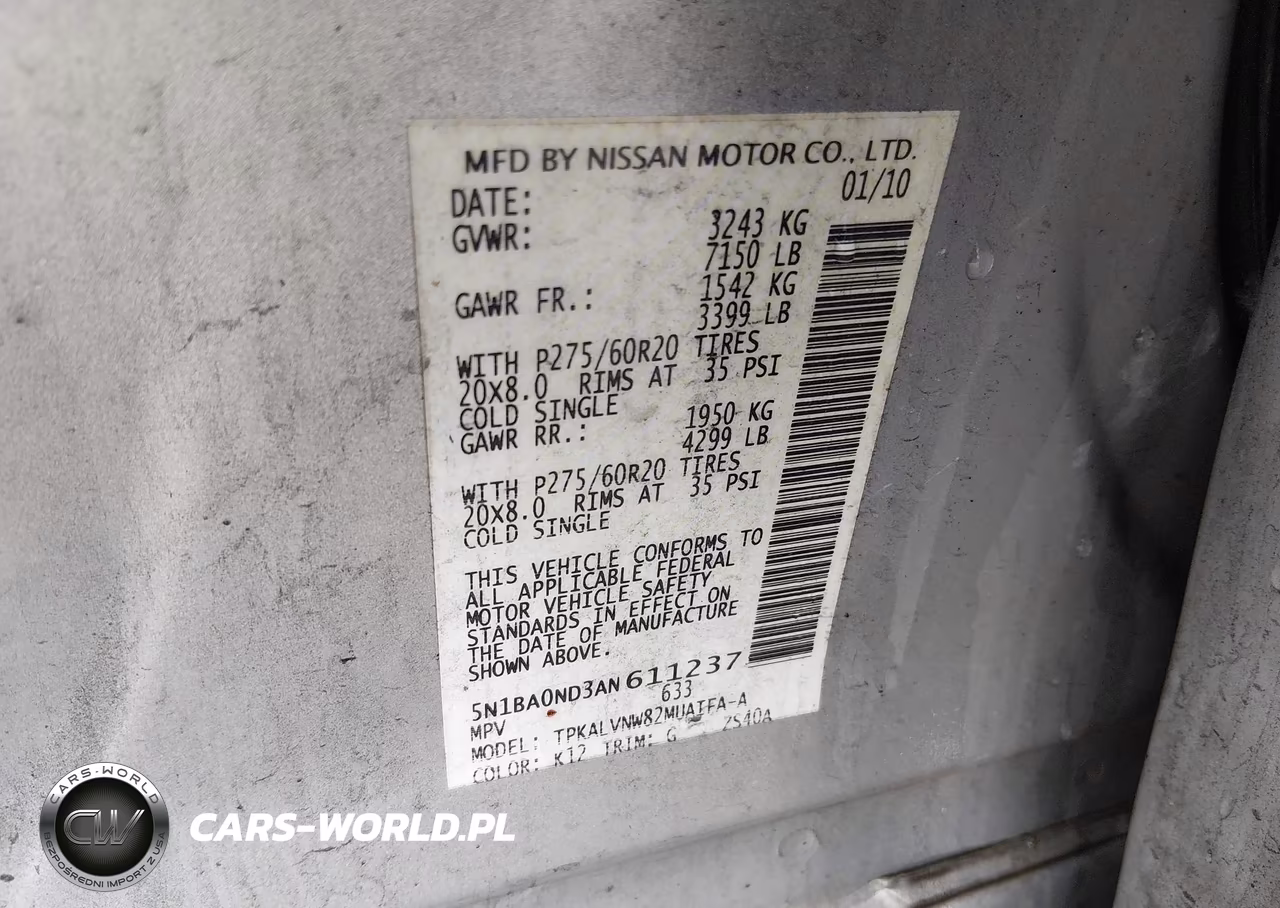 2010 Nissan Armada Platinum VIN:5N1BA0ND3AN611237 - 9