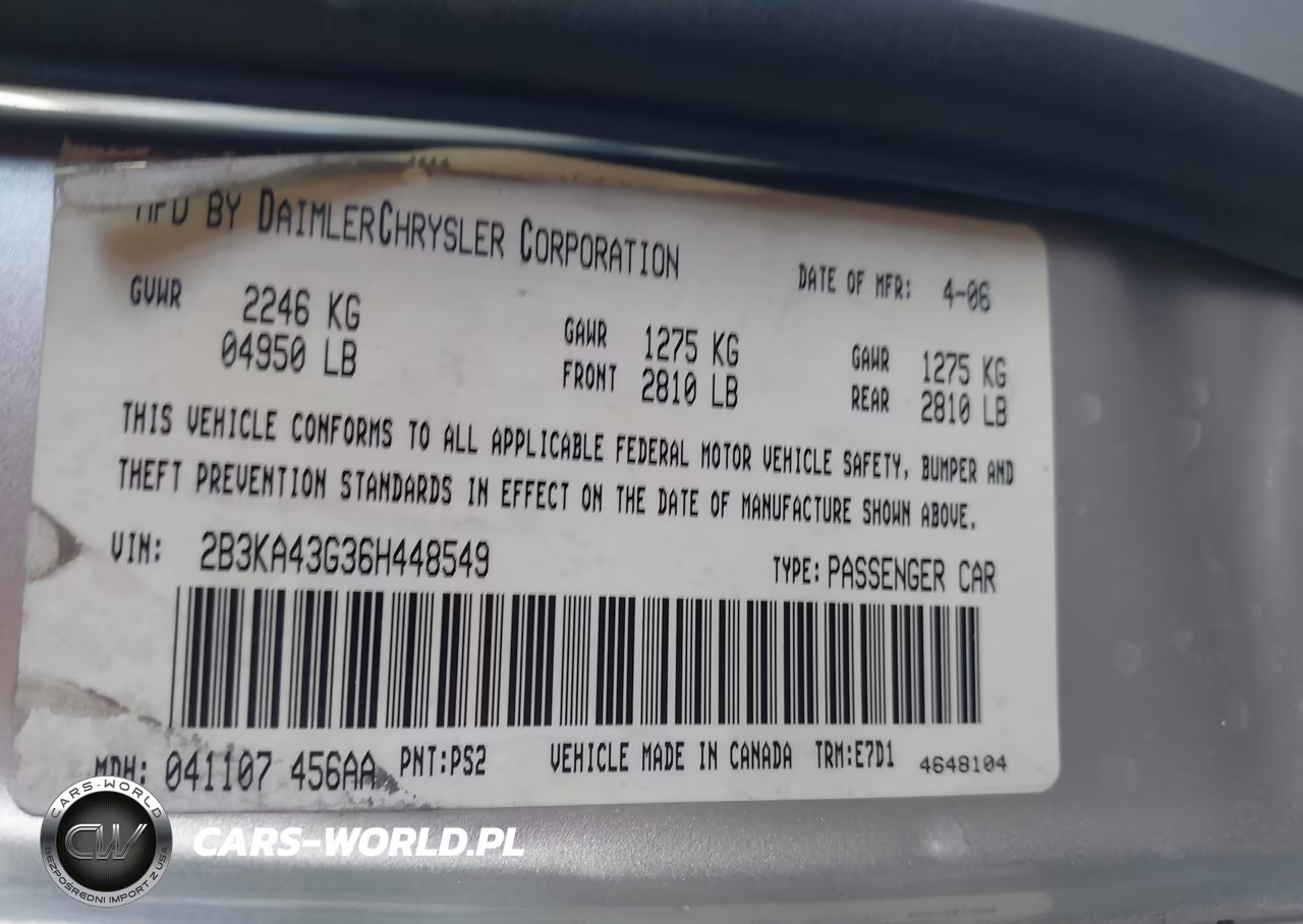 2006 Dodge Charger VIN:2B3KA43G36H448549 - 9