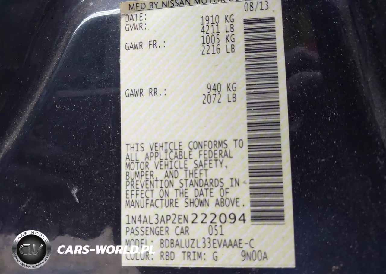 2014 Nissan Altima 2.5 Sv VIN:1N4AL3AP2EN222094 - 9