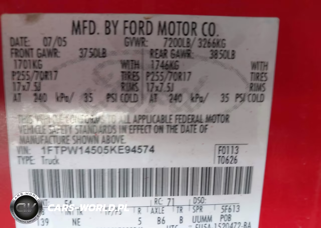 2005 Ford F-150 Fx4-Lariat-Xlt VIN:1FTPW14505KE94574 - 9