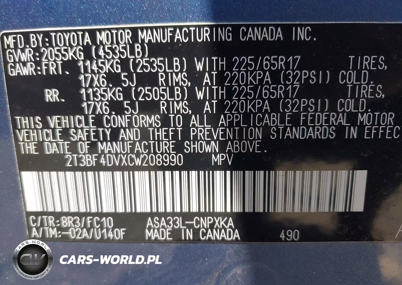 2012 Toyota Rav4 VIN:2T3BF4DVXCW208990 - 9