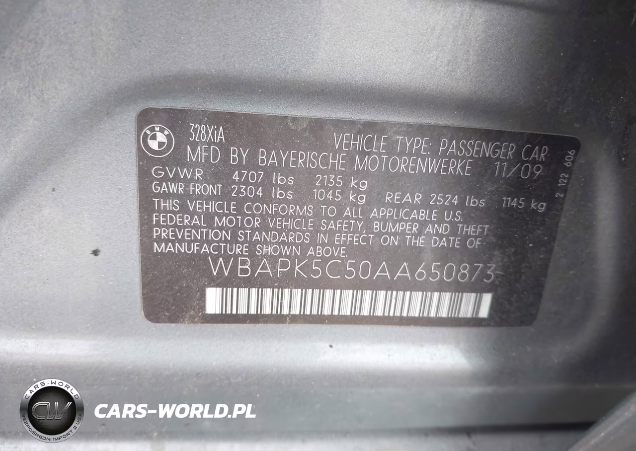 2010 BMW 328I xDrive VIN:WBAPK5C50AA650873 - 9