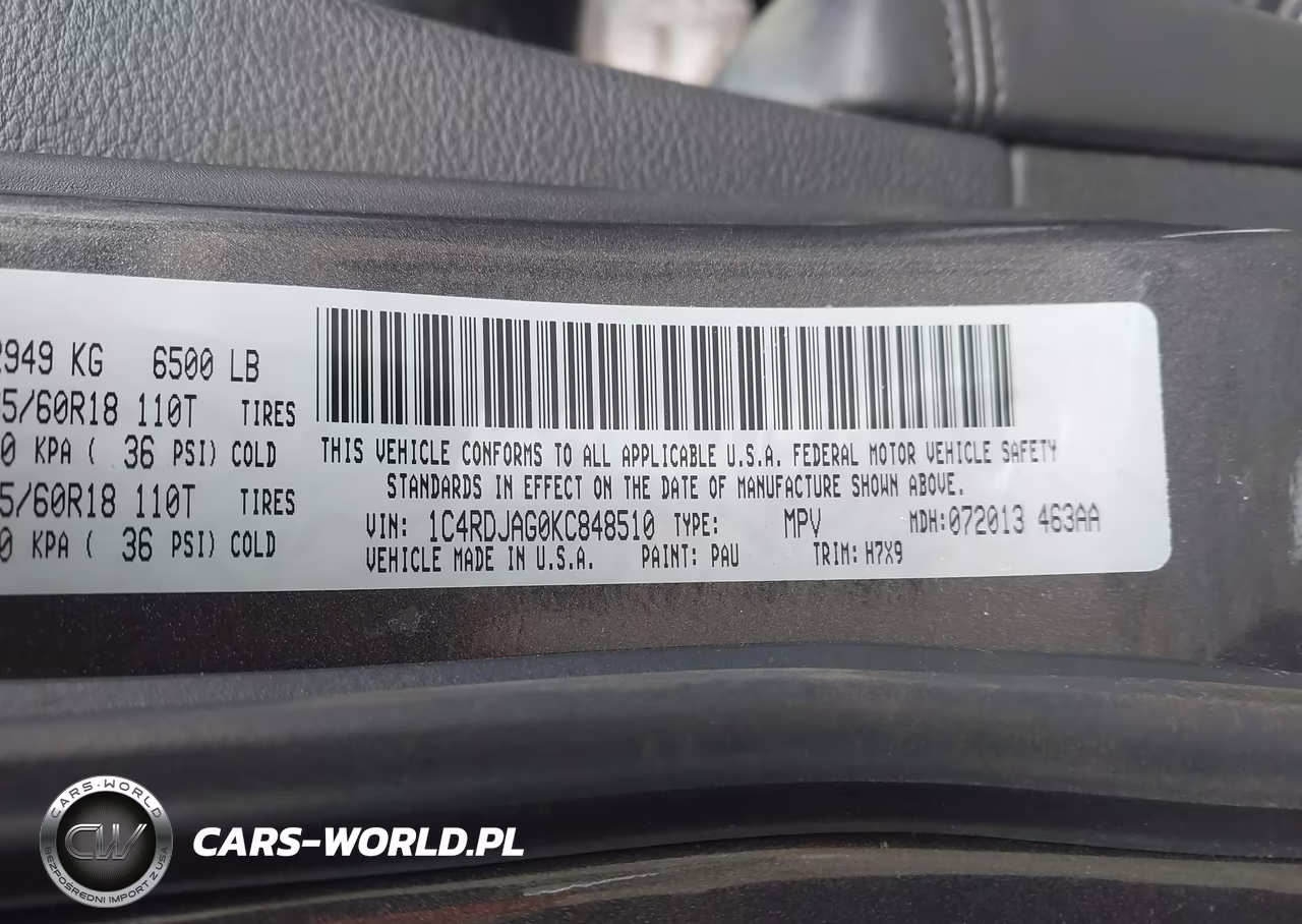 2019 Dodge Durango Sxt Awd VIN:1C4RDJAG0KC848510 - 9