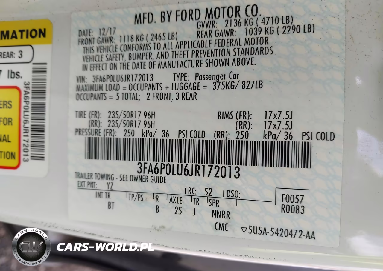 2018 Ford Fusion Se Hybrid VIN:3FA6P0LU6JR172013 - 9