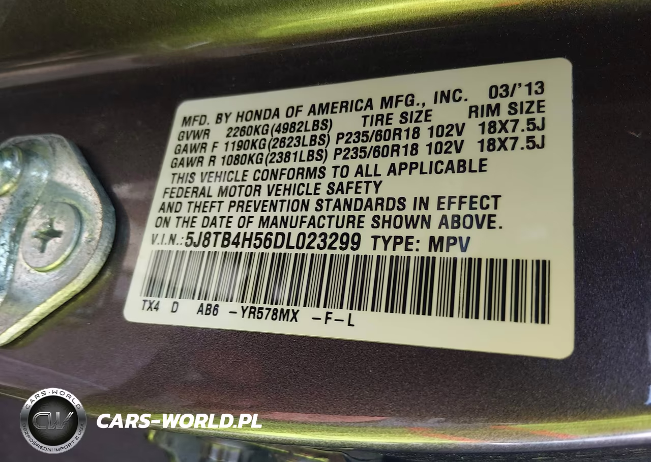 2013 Acura Rdx VIN:5J8TB4H56DL023299 - 9
