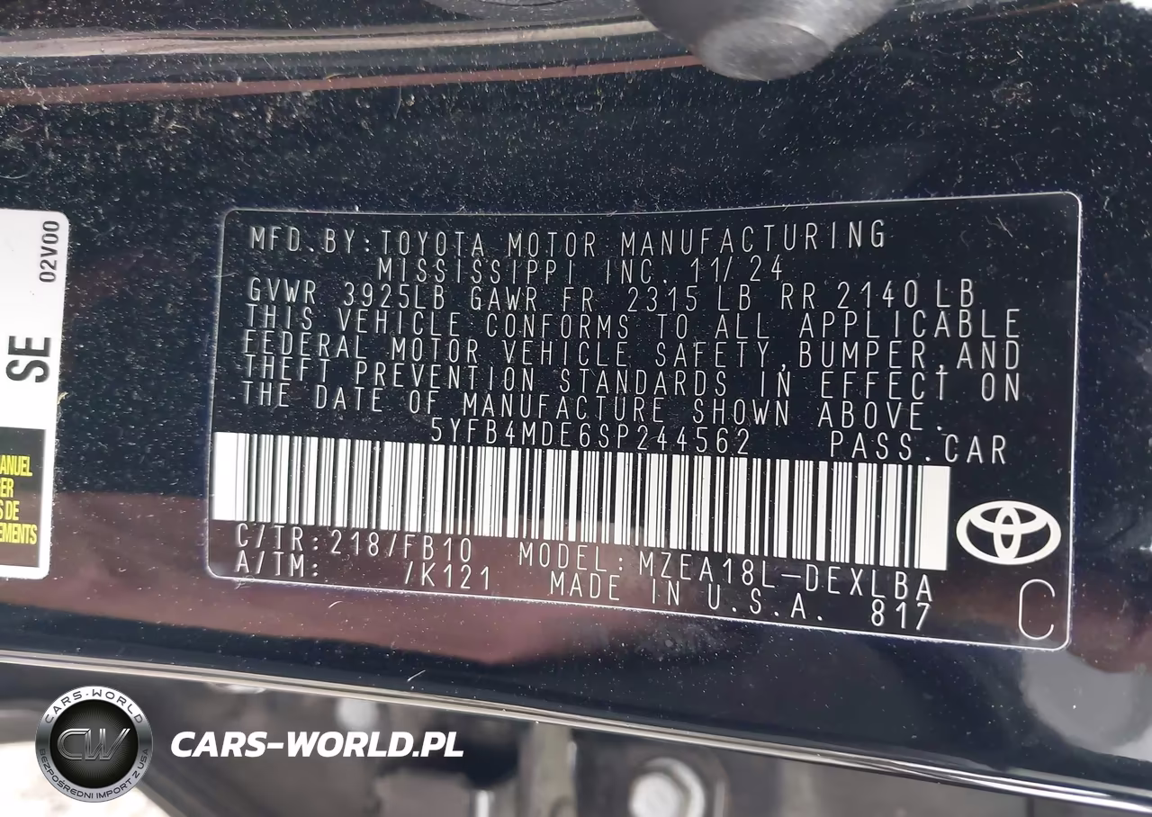2025 Toyota Corolla Le VIN:5YFB4MDE6SP244562 - 9