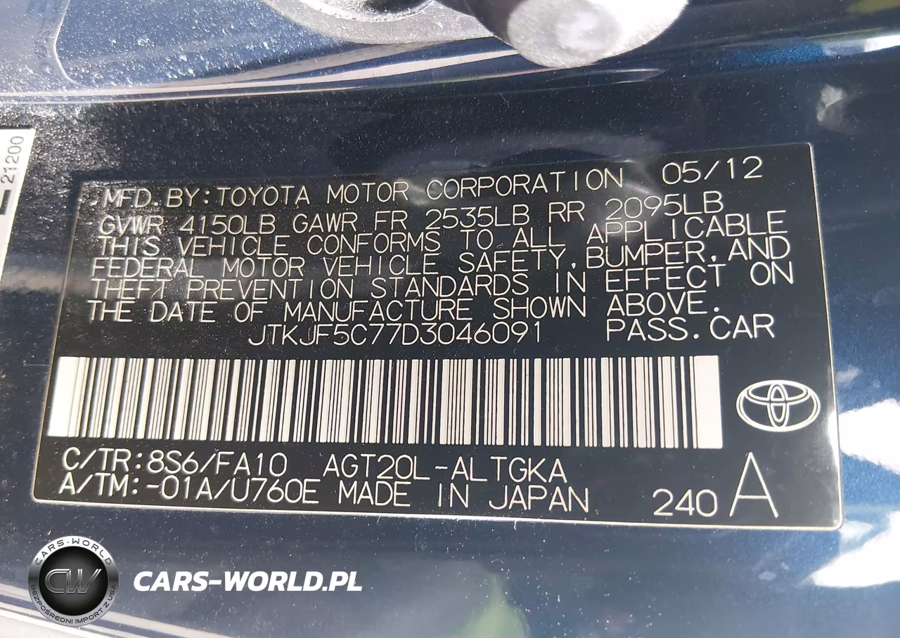 2013 Scion Tc VIN:JTKJF5C77D3046091 - 9