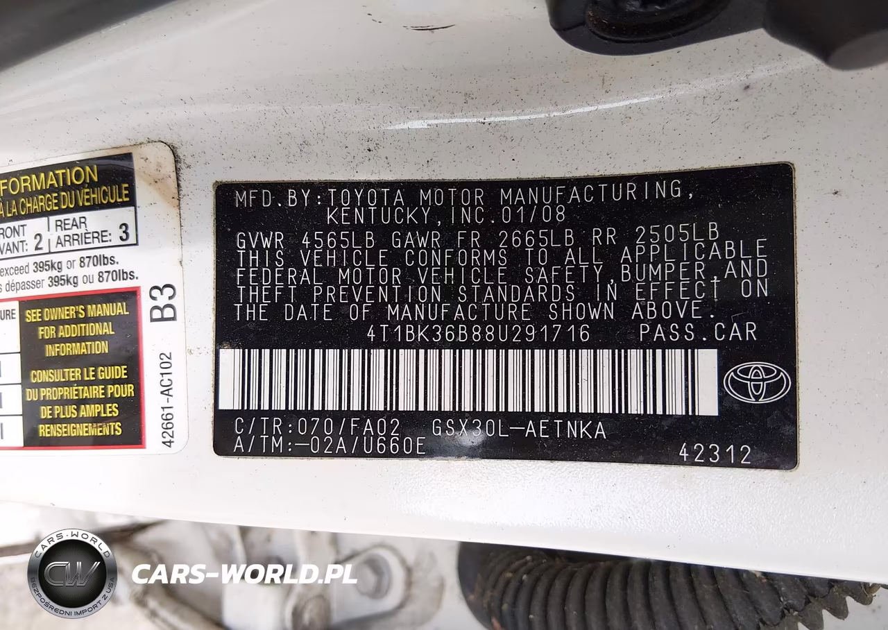 2008 Toyota Avalon Xl VIN:4T1BK36B88U291716 - 9
