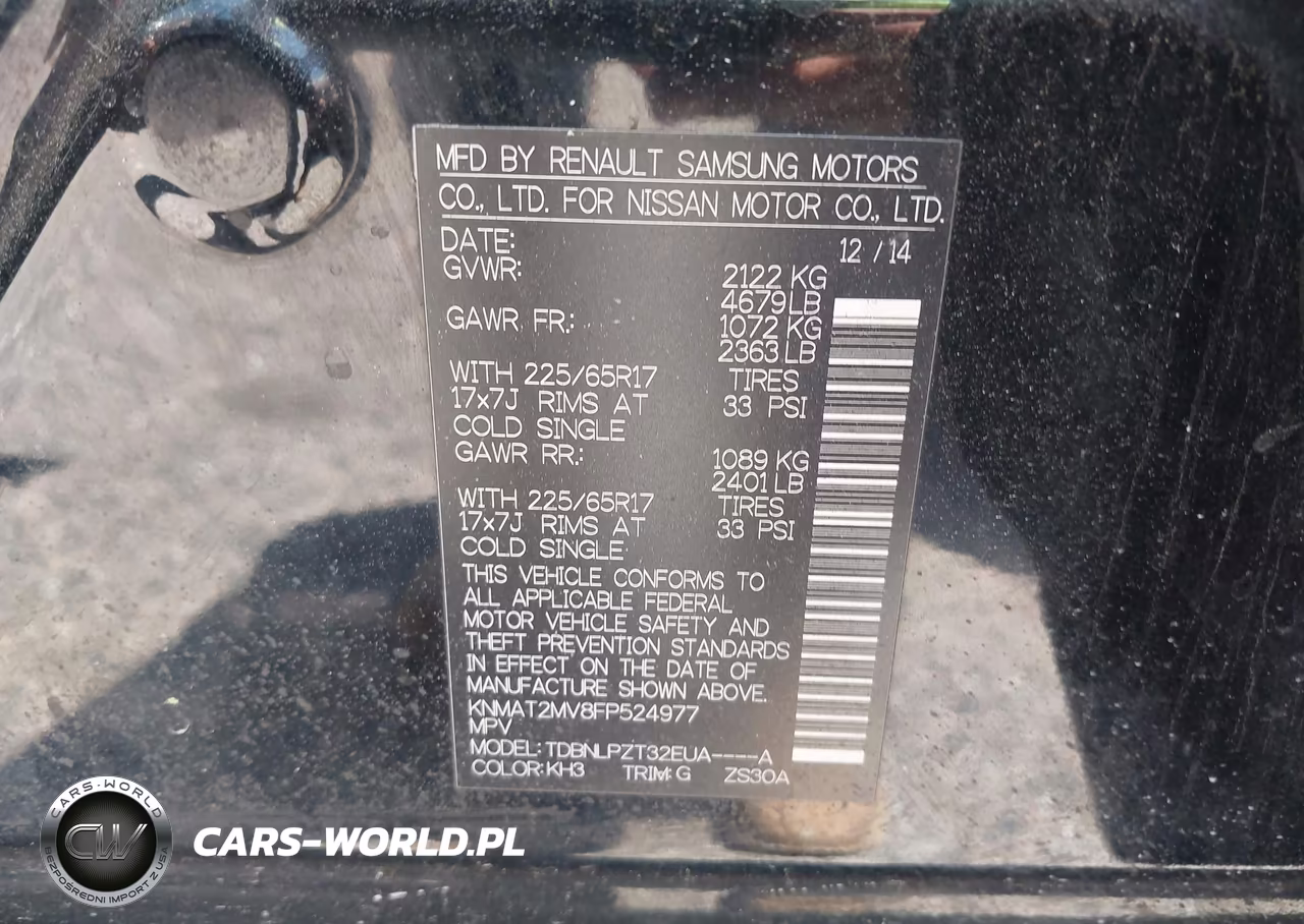 2015 Nissan Rogue S VIN:KNMAT2MV8FP524977 - 9