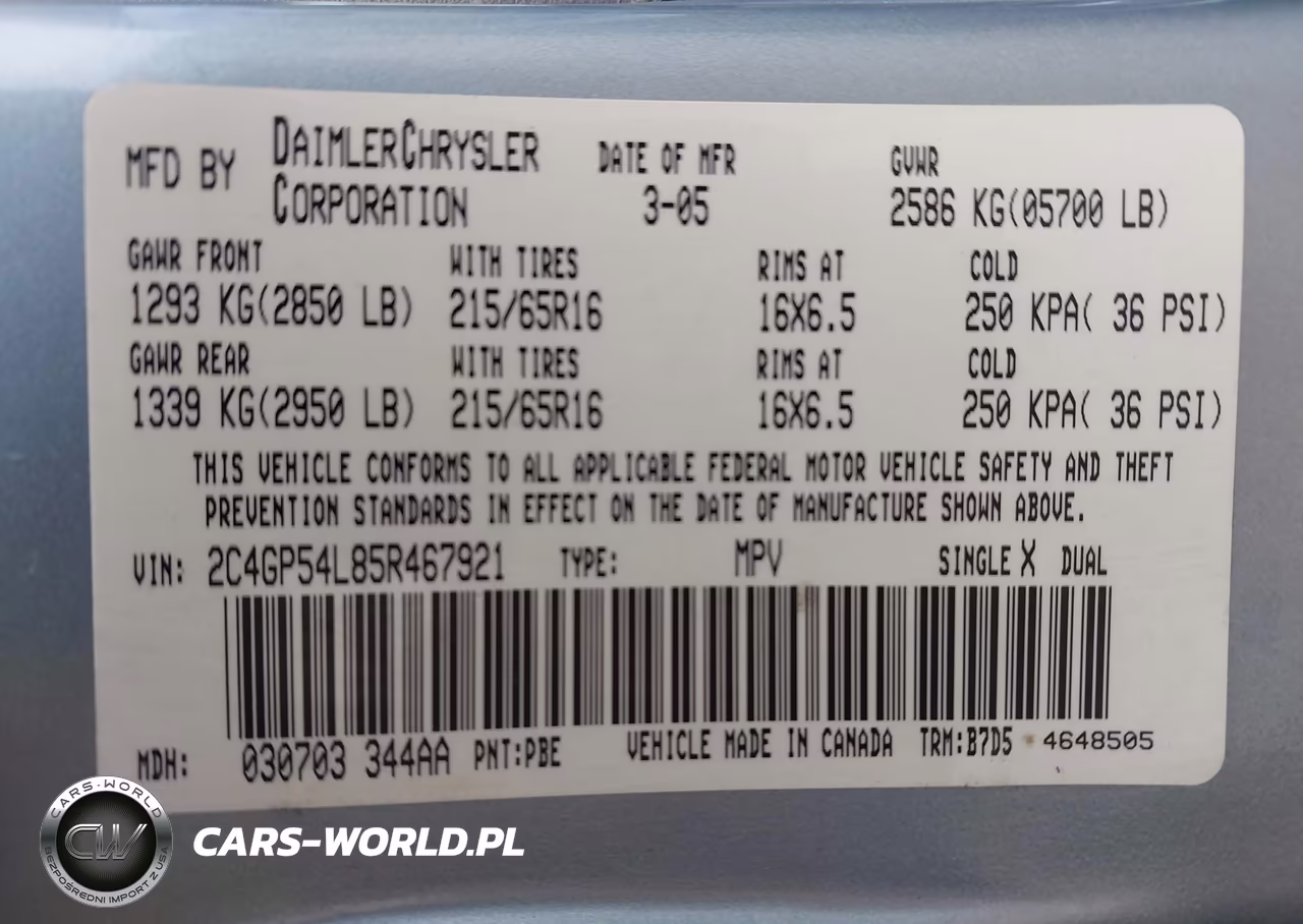 2005 Chrysler Town & Country Touring VIN:2C4GP54L85R467921 - 9