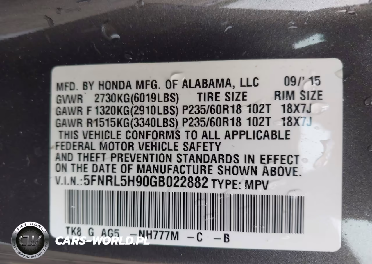 2016 Honda Odyssey Touring-Touring Elite VIN:5FNRL5H90GB022882 - 9
