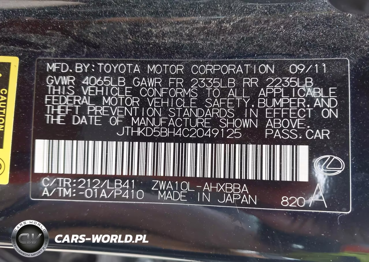 2012 Lexus Ct 200H Premium VIN:JTHKD5BH4C2049125 - 9