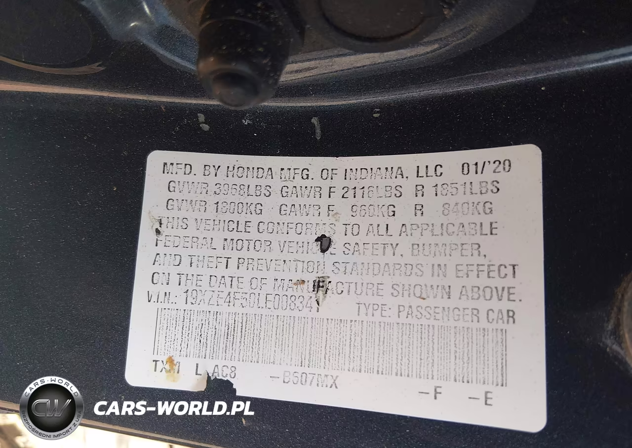 2020 Honda Insight Ex VIN:19XZE4F50LE008341 - 9