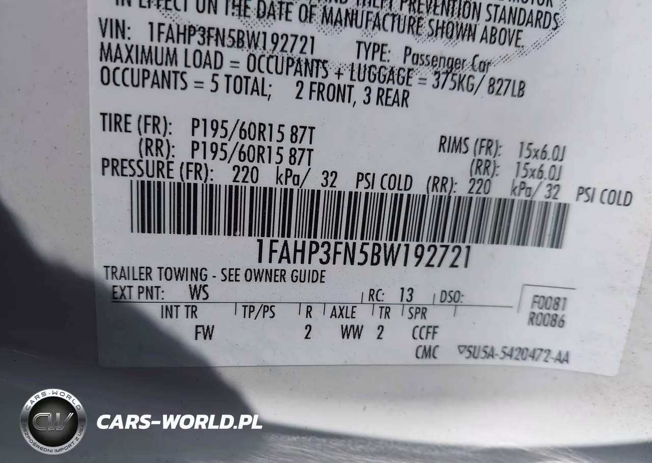 2011 Ford Focus Se VIN:1FAHP3FN5BW192721 - 9
