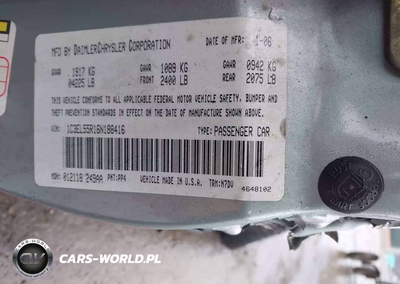 2006 Chrysler Sebring Touring VIN:1C3EL55R16N188416 - 9