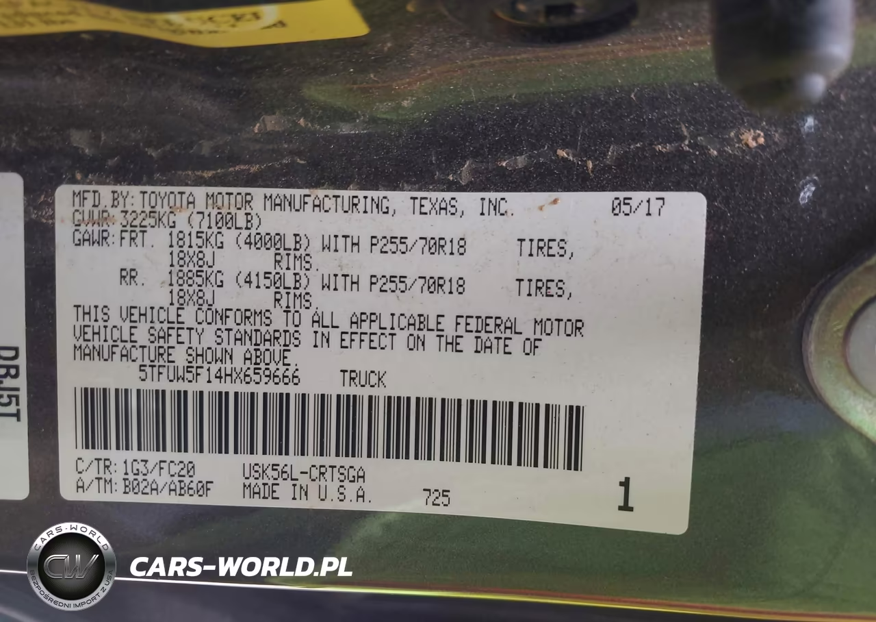 2017 Toyota Tundra Sr5 5.7L V8 VIN:5TFUW5F14HX659666 - 9