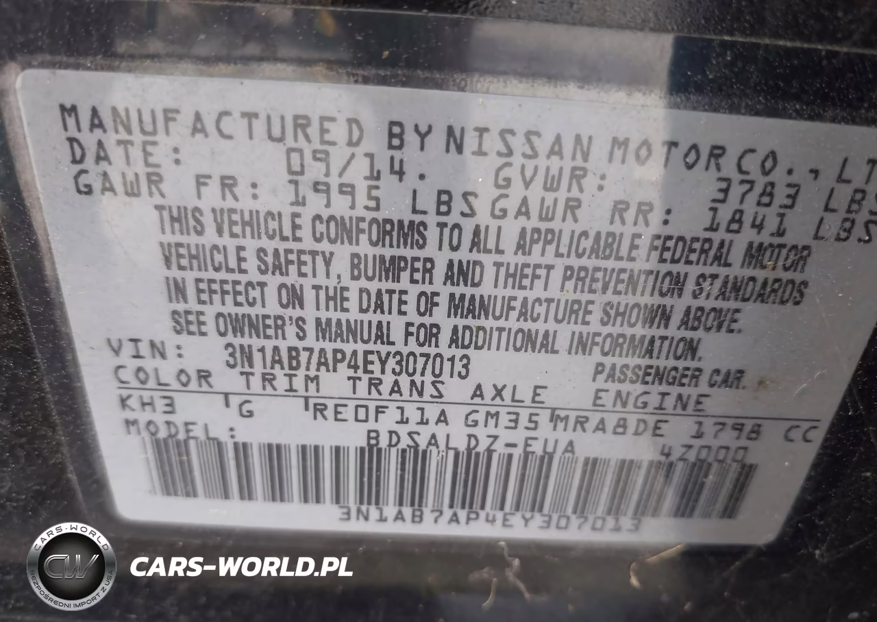 2014 Nissan Sentra Sv VIN:3N1AB7AP4EY307013 - 9