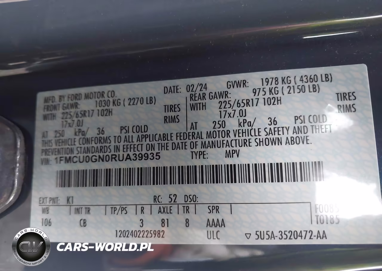 2024 Ford Escape Active VIN:1FMCU0GN0RUA39935 - 9