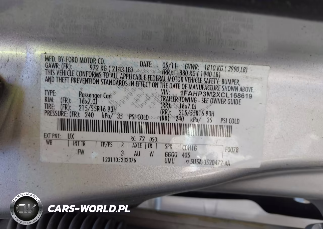 2012 Ford Focus Sel VIN:1FAHP3M2XCL168619 - 9