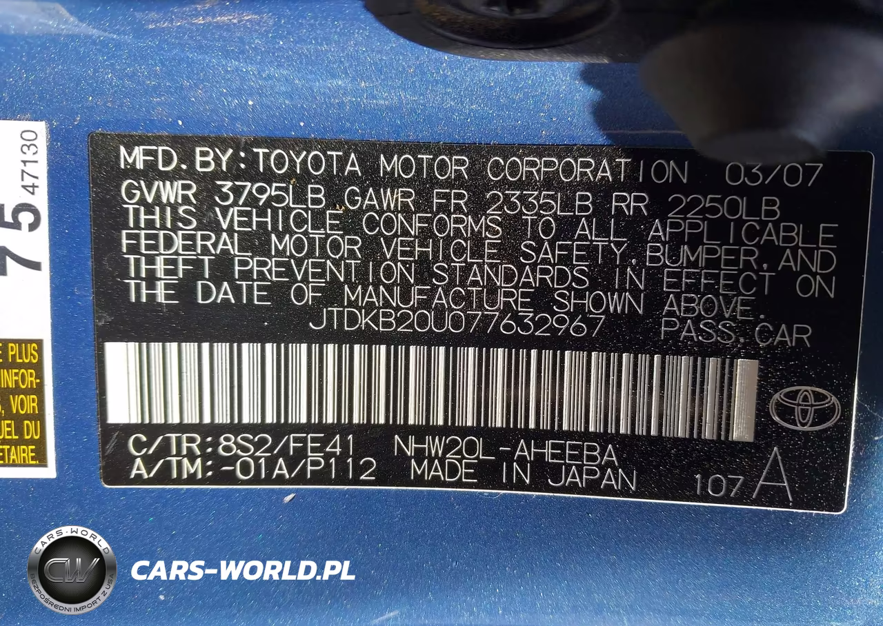 2007 Toyota Prius VIN:JTDKB20U077632967 - 9