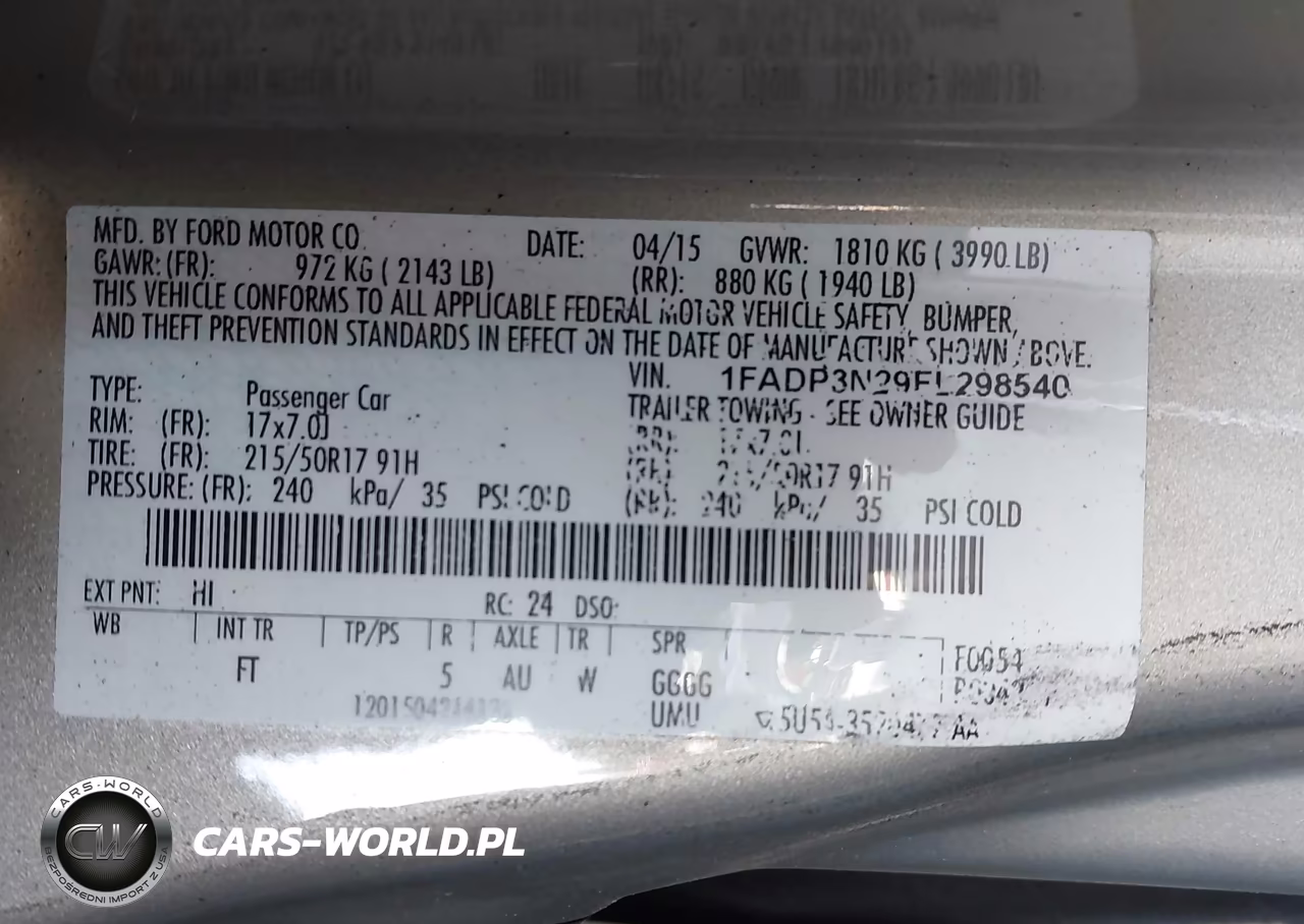 2015 Ford Focus Titanium VIN:1FADP3N29FL298540 - 9