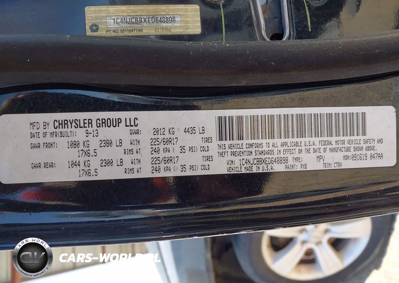 2014 Jeep Compass Sport VIN:1C4NJCBBXED648898 - 9