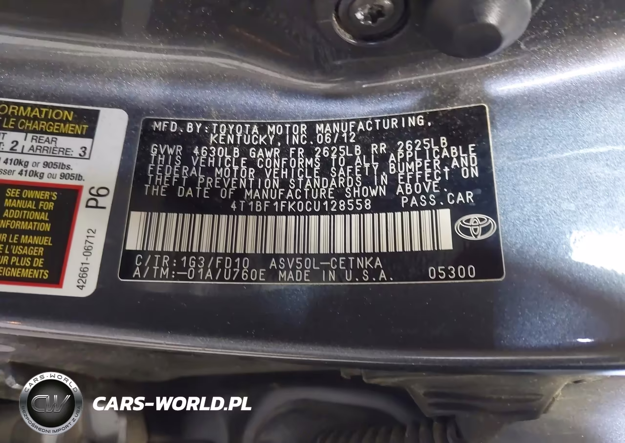 2012 Toyota Camry Le VIN:4T1BF1FK0CU128558 - 9