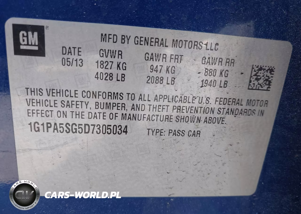2013 Chevrolet Cruze Ls Auto VIN:1G1PA5SG5D7305034 - 9