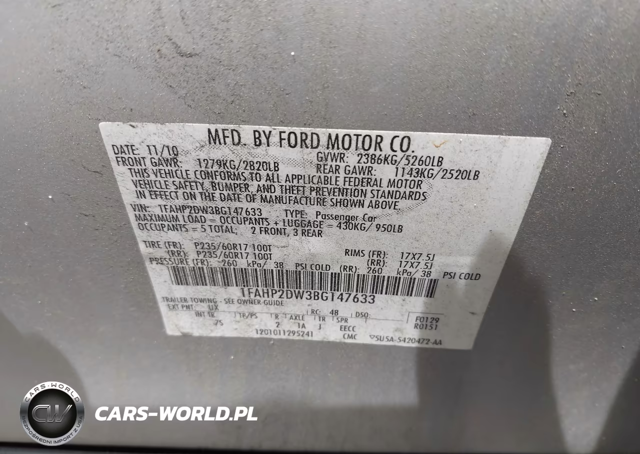2011 Ford Taurus Se VIN:1FAHP2DW3BG147633 - 9