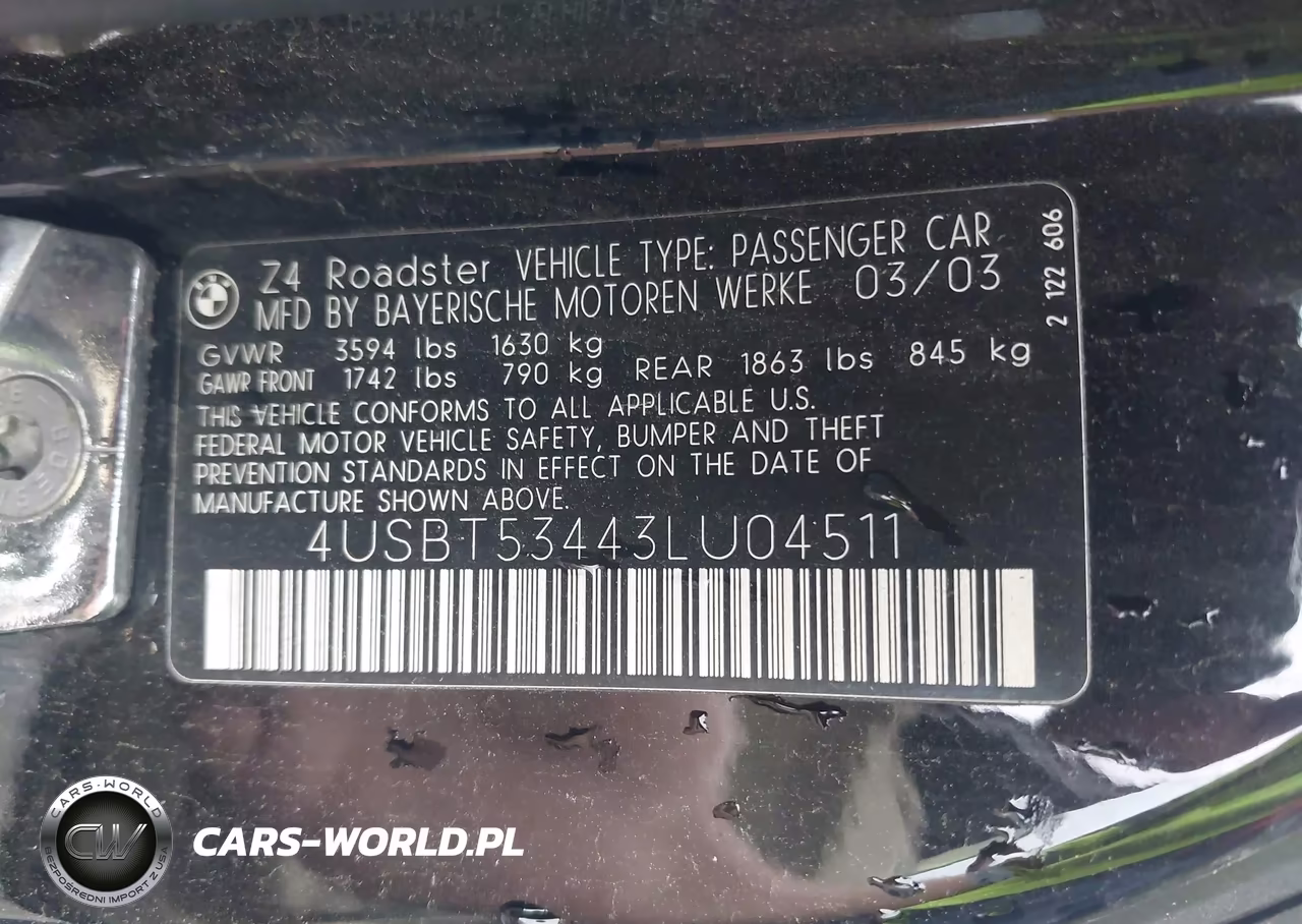 2003 BMW Z4 3.0I VIN:4USBT53443LU04511 - 9