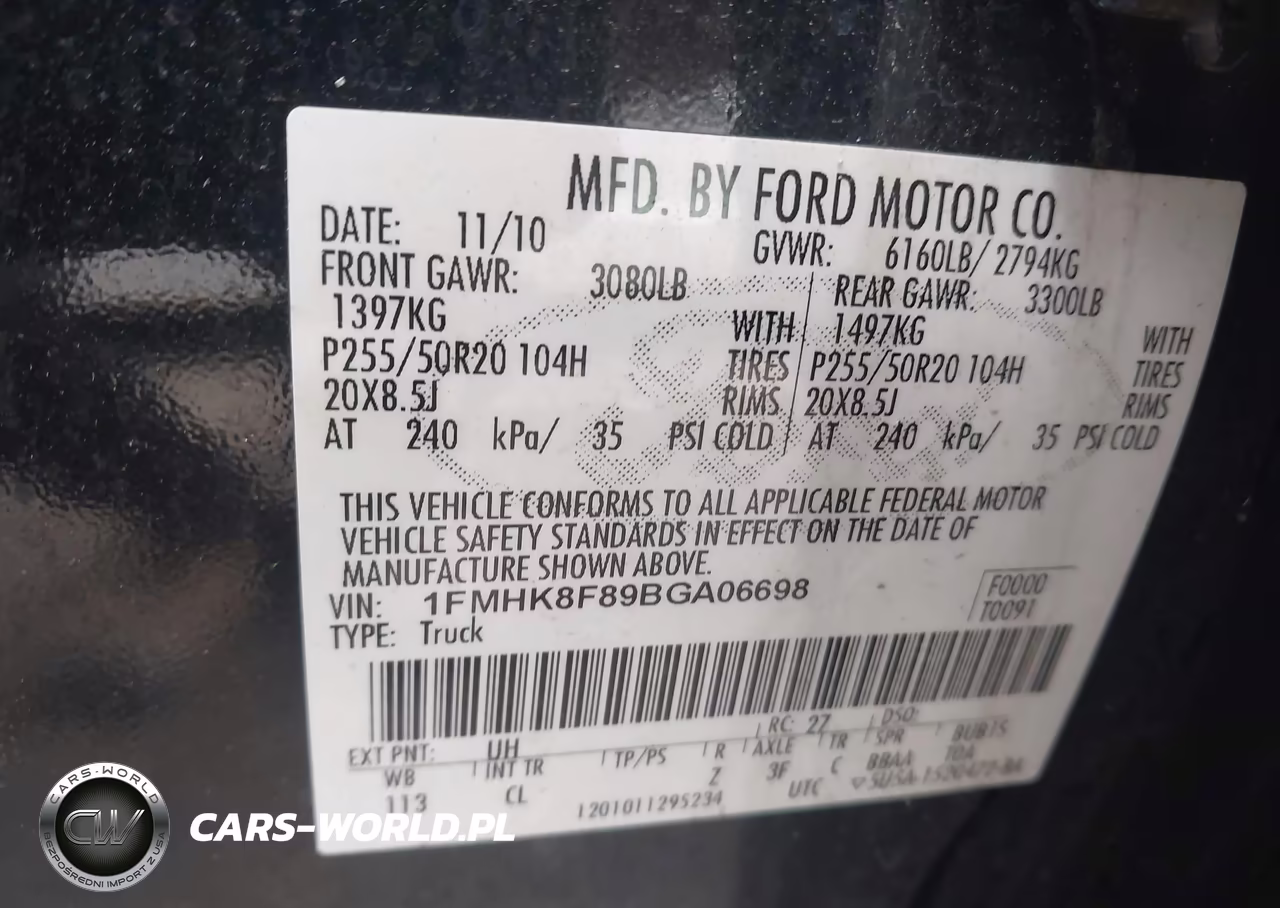 2011 Ford Explorer Limited VIN:1FMHK8F89BGA06698 - 9