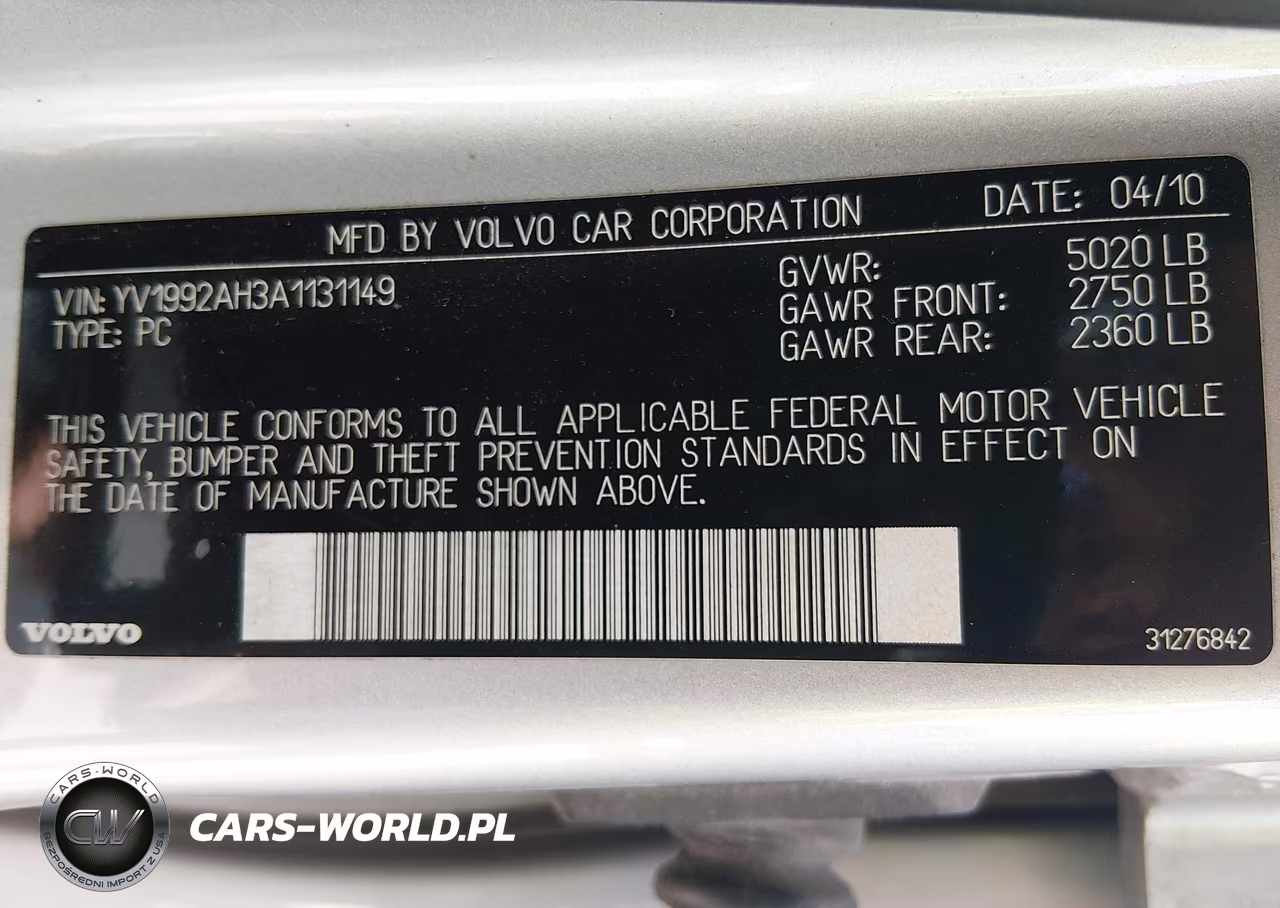 2010 Volvo S80 T6 VIN:YV1992AH3A1131149 - 9
