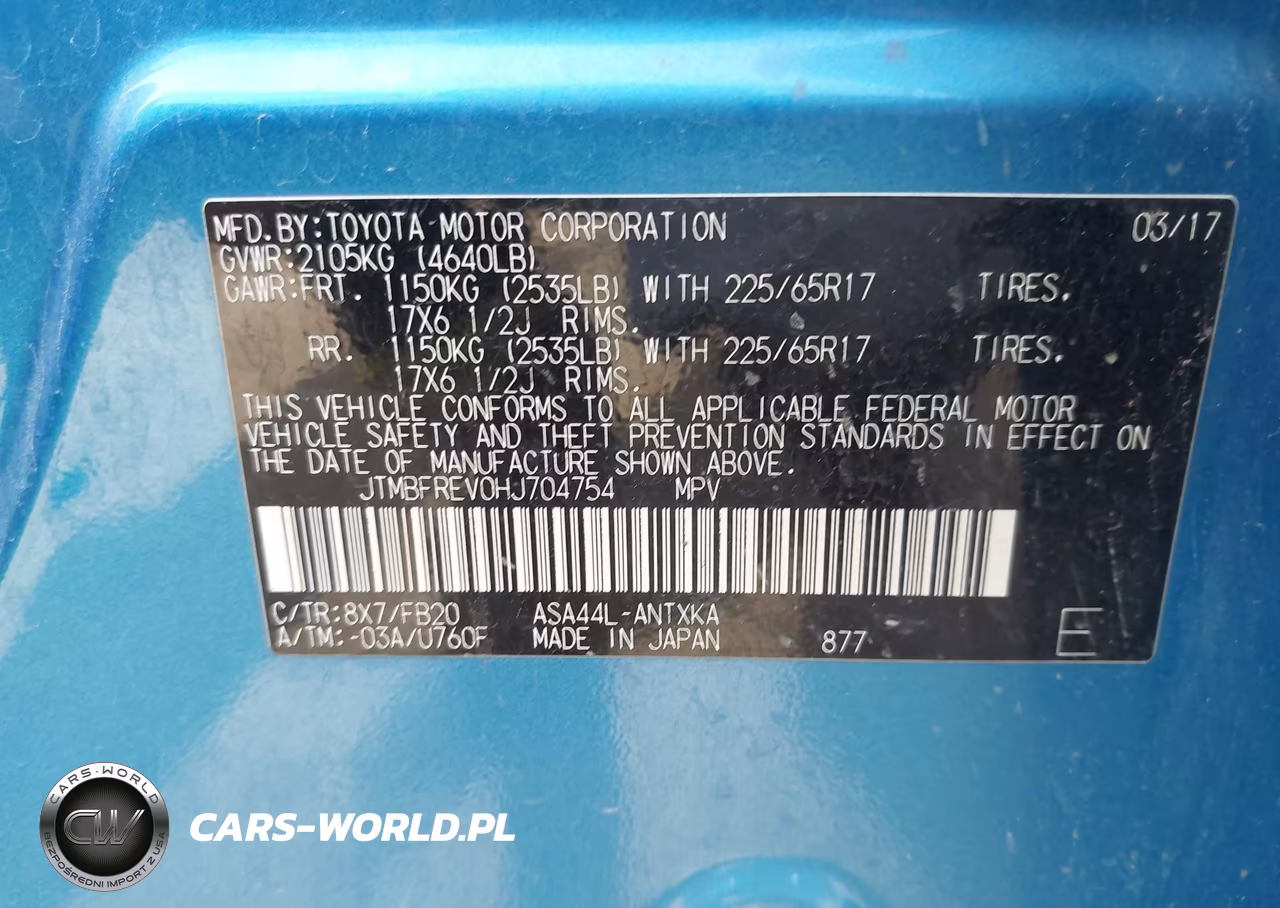 2017 Toyota Rav4 Le VIN:JTMBFREV0HJ704754 - 9