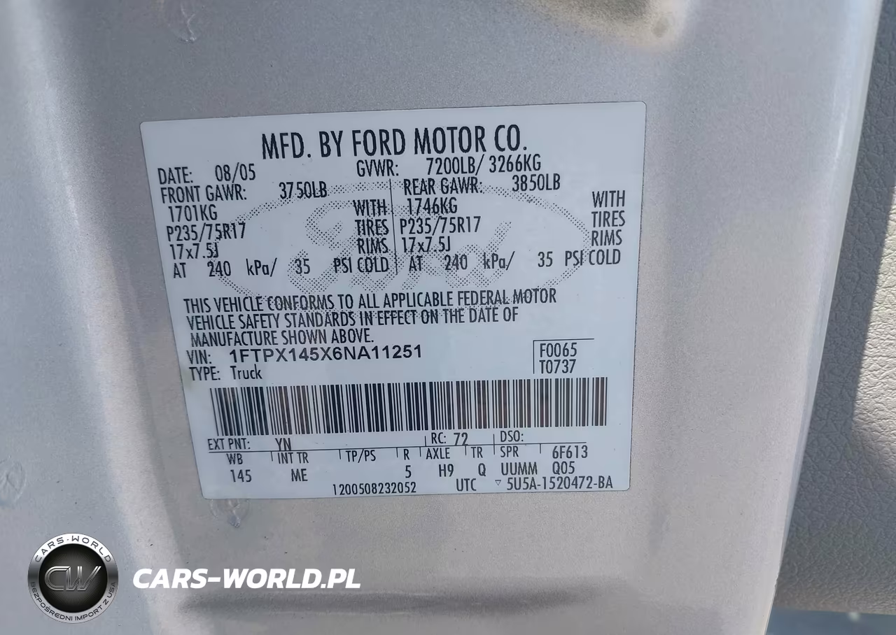 2006 Ford F-150 Fx4-Lariat-Xl-Xlt VIN:1FTPX145X6NA11251 - 9