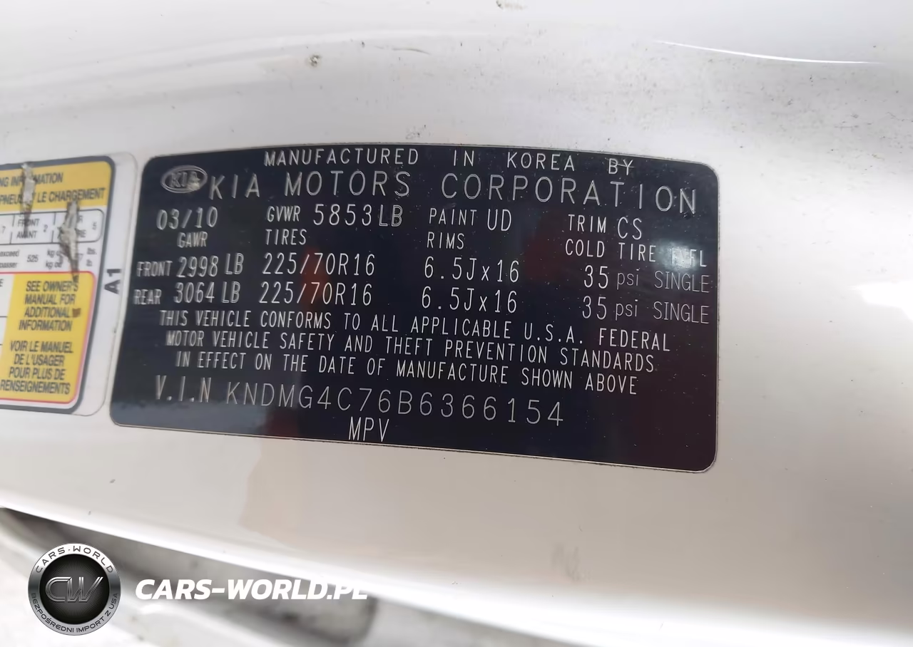 2011 Kia Sedona Lx VIN:KNDMG4C76B6366154 - 9