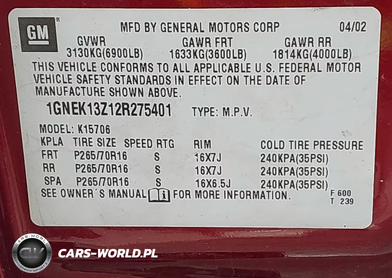 2002 Chevrolet Tahoe Lt VIN:1GNEK13Z12R275401 - 9