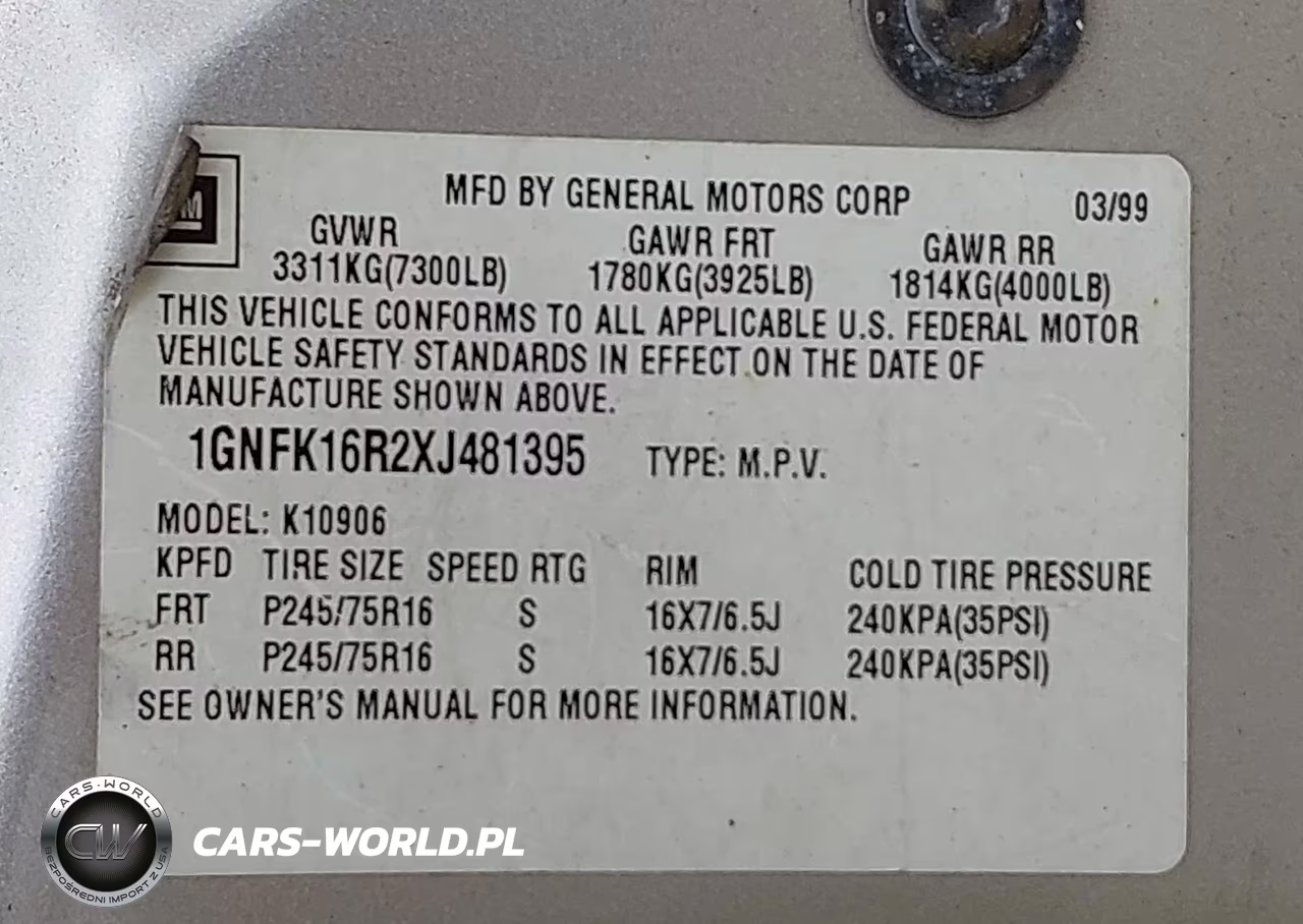 1999 Chevrolet Suburban 1500 Lt VIN:1GNFK16R2XJ481395 - 9