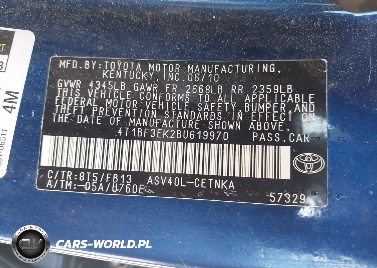 2011 Toyota Camry Le VIN:4T1BF3EK2BU619970 - 9